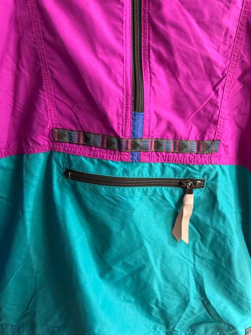 Vintage L.L.Bean Colorblock Anorak Pullover Jacket Size XL - Picture 3 of 9